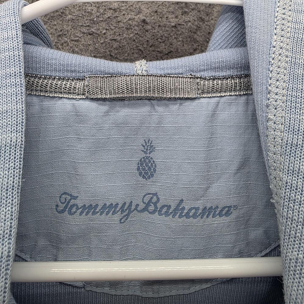 Tommy Bahama Hoodie Mens L Blue Full Zip Hooded Pockets Knit Pineapple Logo - Picture 5 of 8